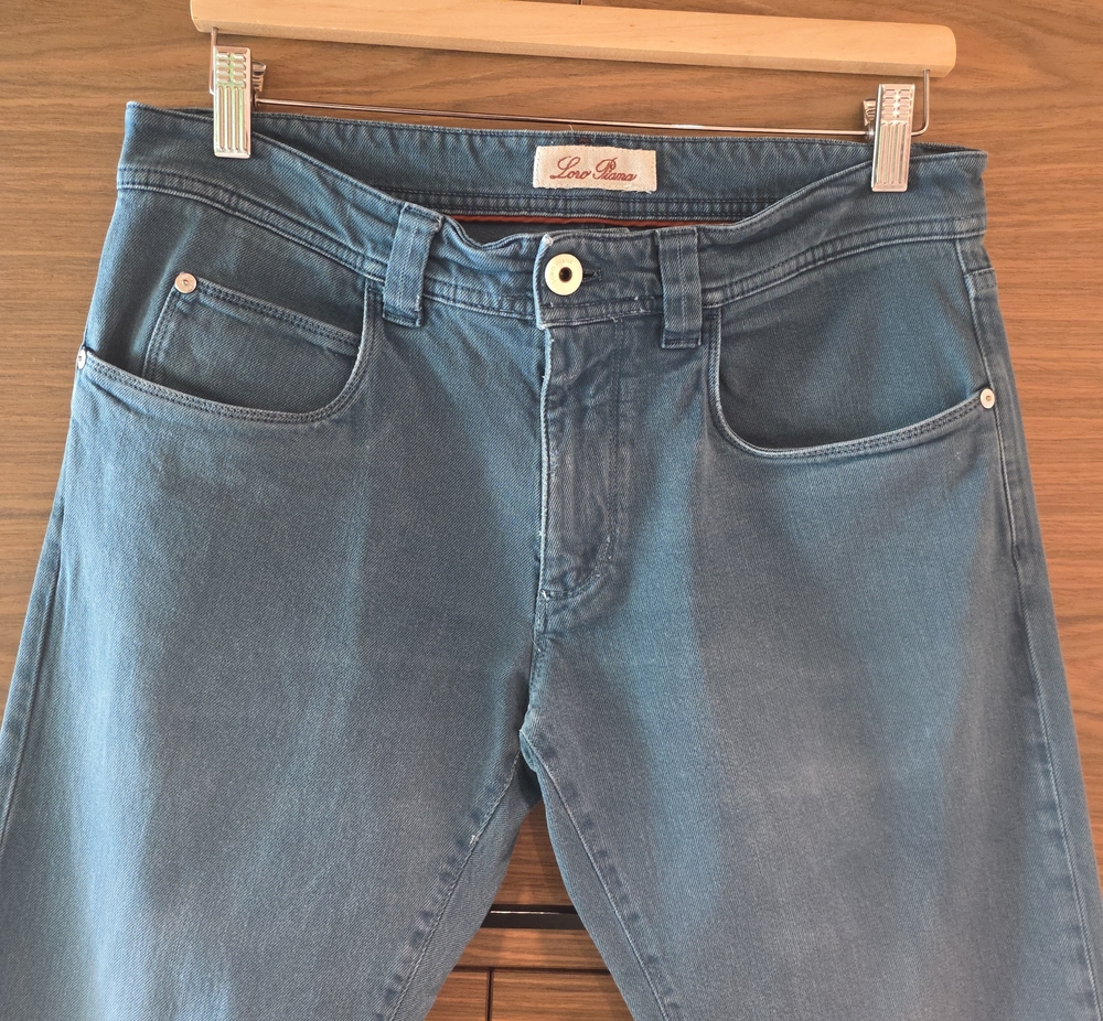 Loro Piana Men's Slim Straight Teal-Blue Jeans